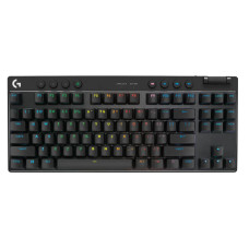 Logitech G PRO X TKL LIGHTSPEED Wireless Gaming Keyboard, Ultra-Portable Tenkeyless Design, LIGHTSYNC RGB, PBT keycaps, Linear Switches (GX Red) - Black